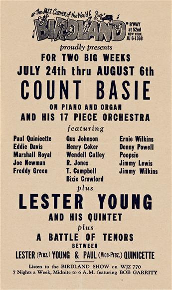 BIRDLAND ARCHIVE Group of items from the New York City Jazz club Birdland.